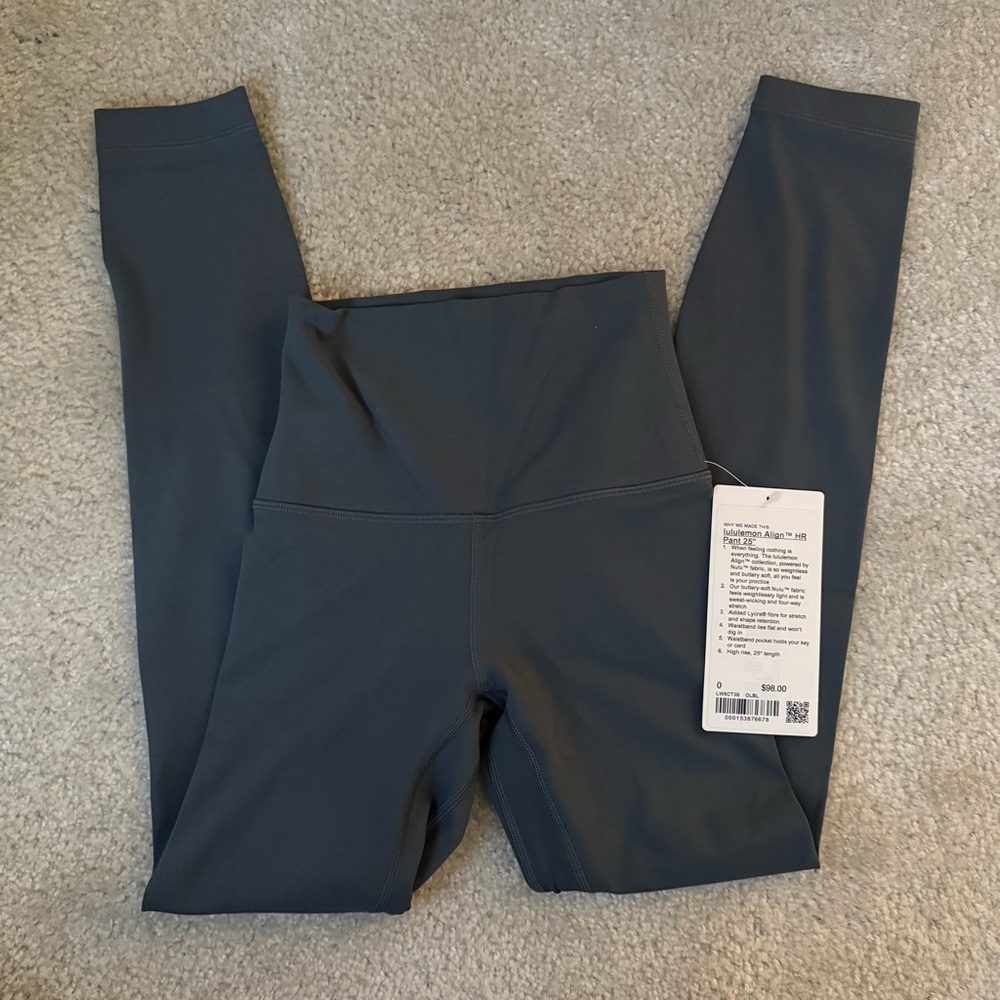NWT Lululemon align leggings pants gray 25” high rise